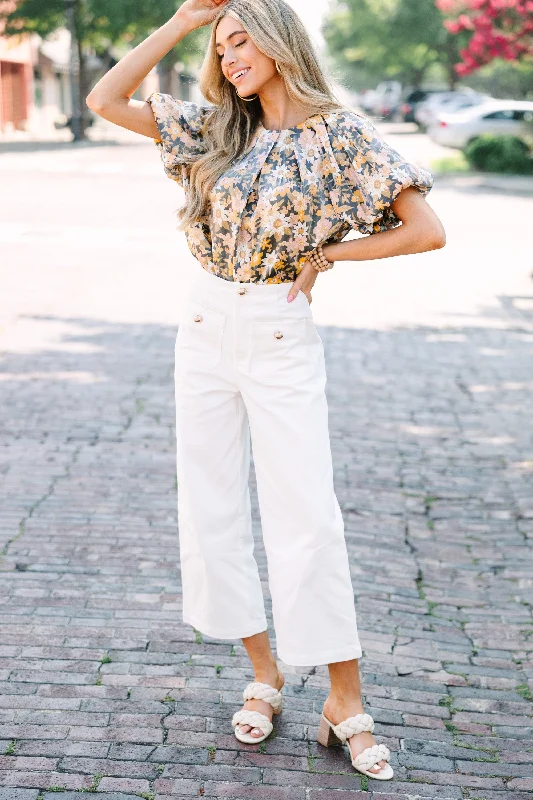 Give It Your All Black Floral Blouse