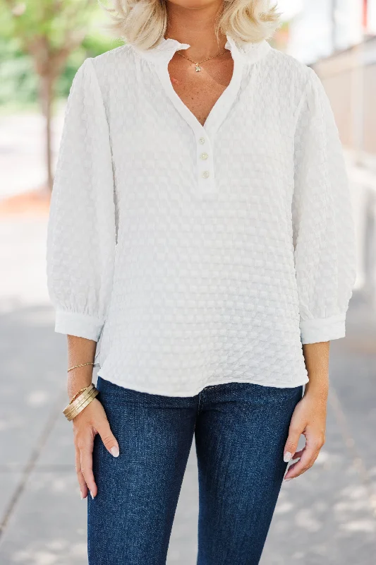 Perfectly You Cream Textured Blouse