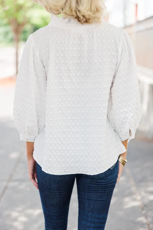 Perfectly You Cream Textured Blouse