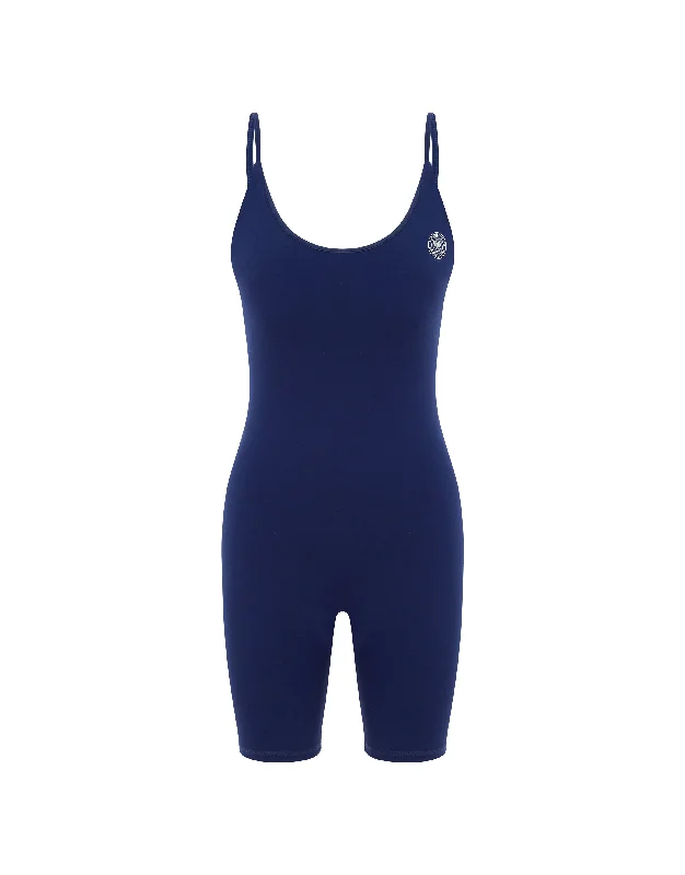 Racquet Club Short Leg Bodysuit - Navy