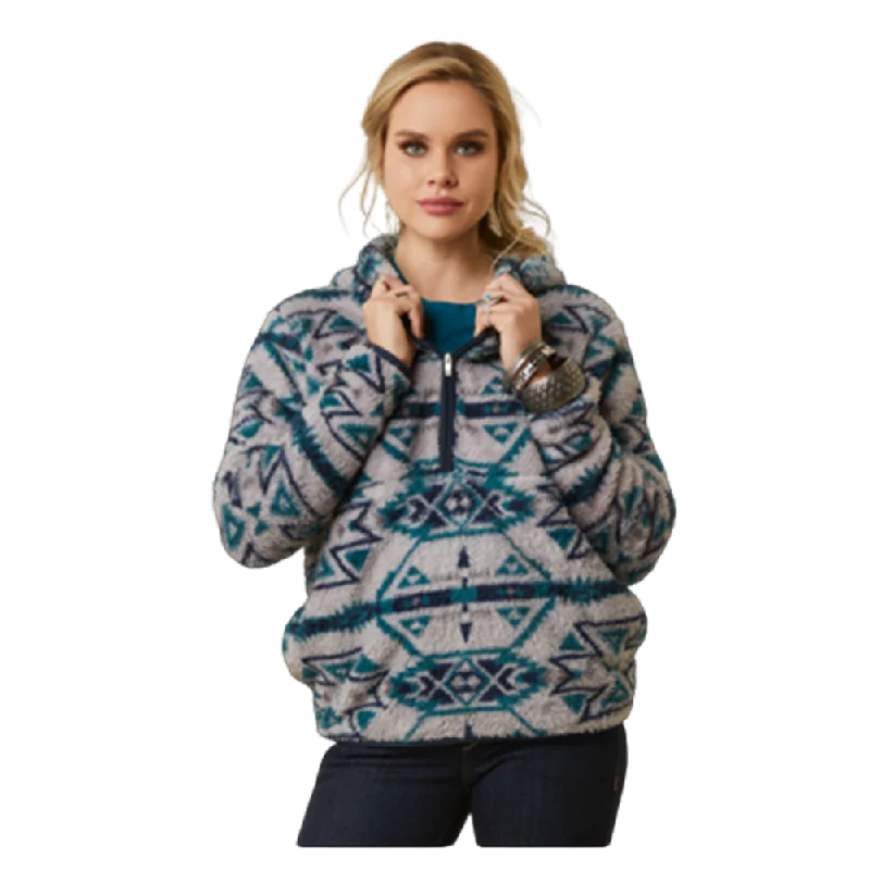 10046134 Ariat Women's R.E.A.L. Berber Pullover Sweatshirt - Rocky Mountain Print