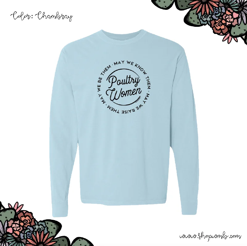 Poultry Women Circle LONG SLEEVE T-Shirt (S-3XL) - Multiple Colors!