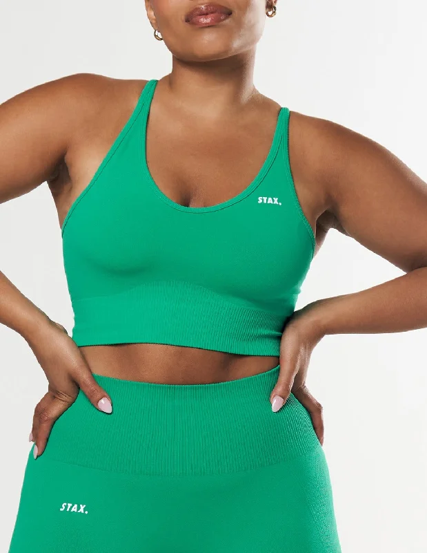 Premium Seamless Summer Strappy Crop - Green