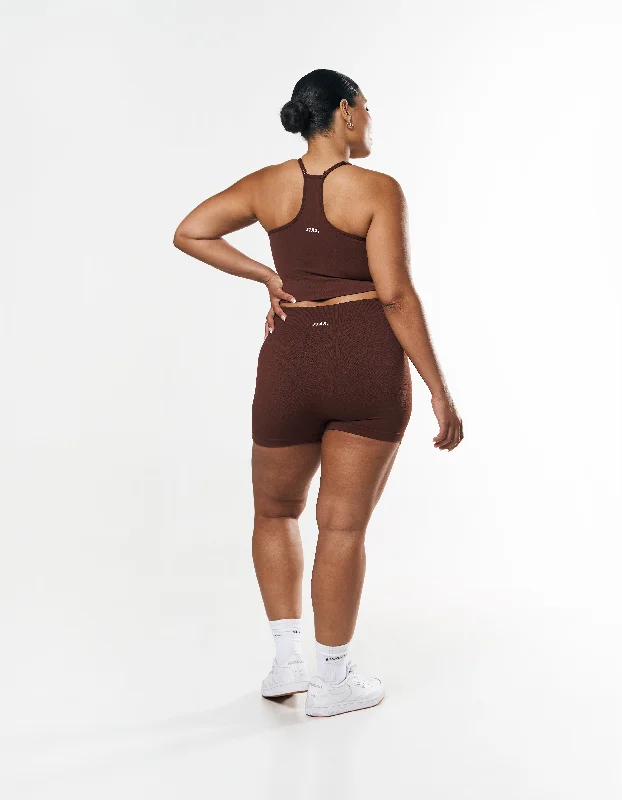 Premium Seamless Strappy Crop - Umber