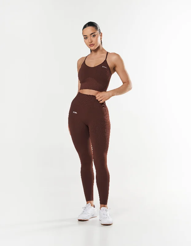 Premium Seamless Strappy Crop - Umber