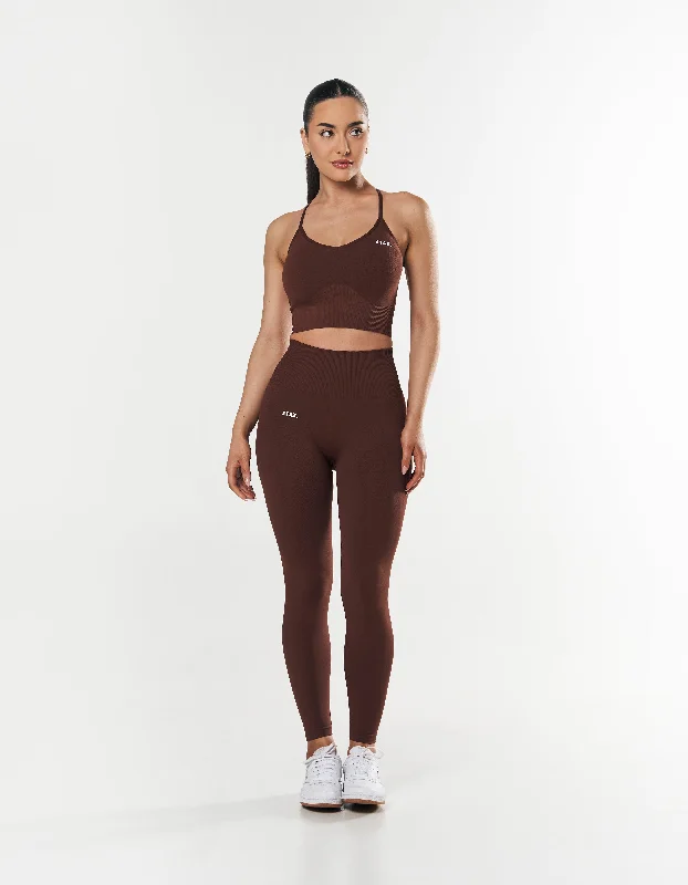 Premium Seamless Strappy Crop - Umber