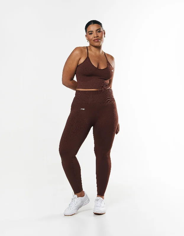 Premium Seamless Strappy Crop - Umber