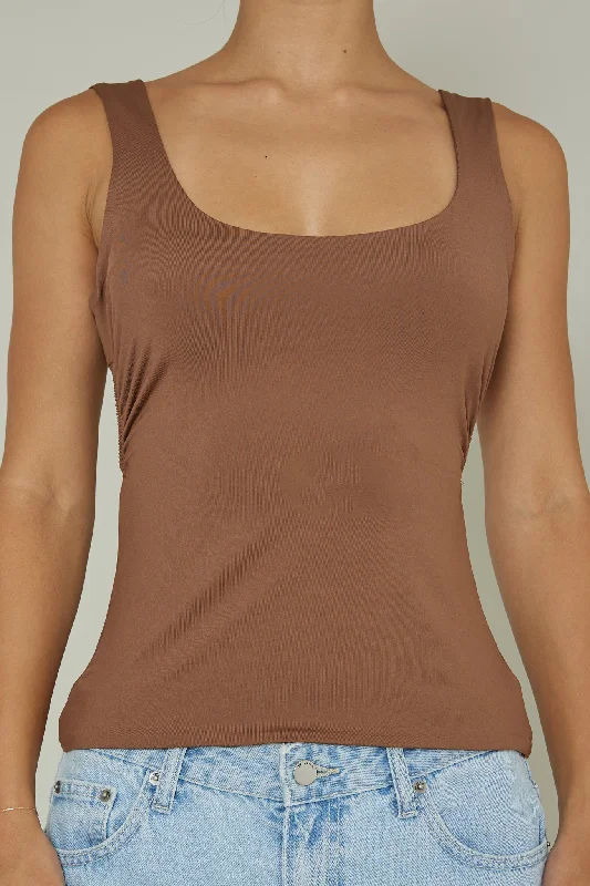 Tate Backless Top Chocolate