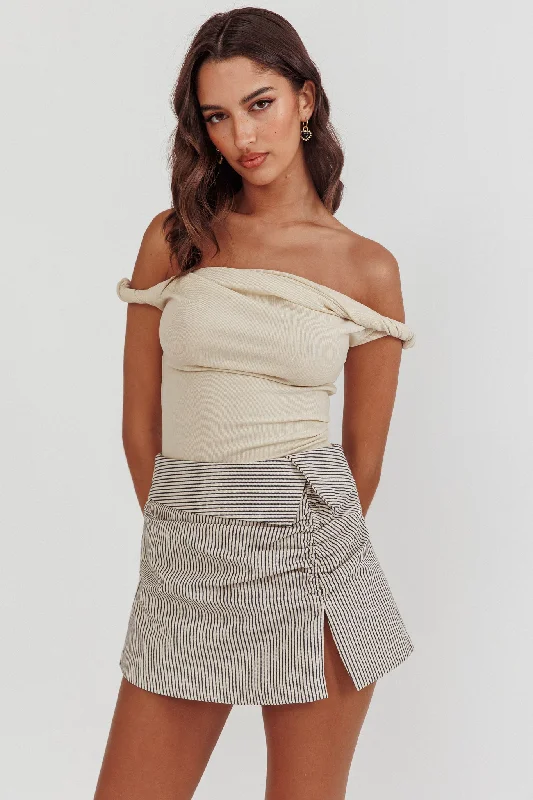 Teri Rolled Off-Shoulder Top Oat