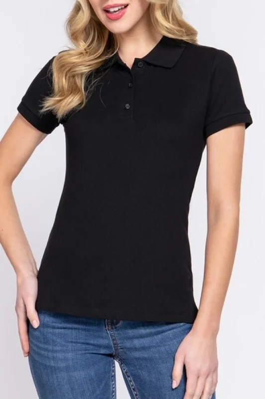 Women's Short sleeve classic pique polo top