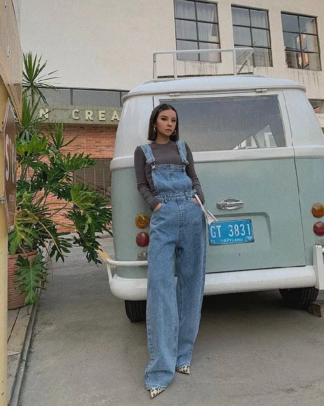 Loose Mopping Denim Overalls Trousers Women