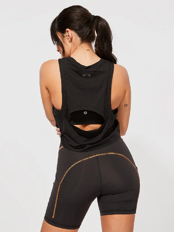 LULULEMON X BARRY'S BLK OPEN-BACK CROPPED TANK