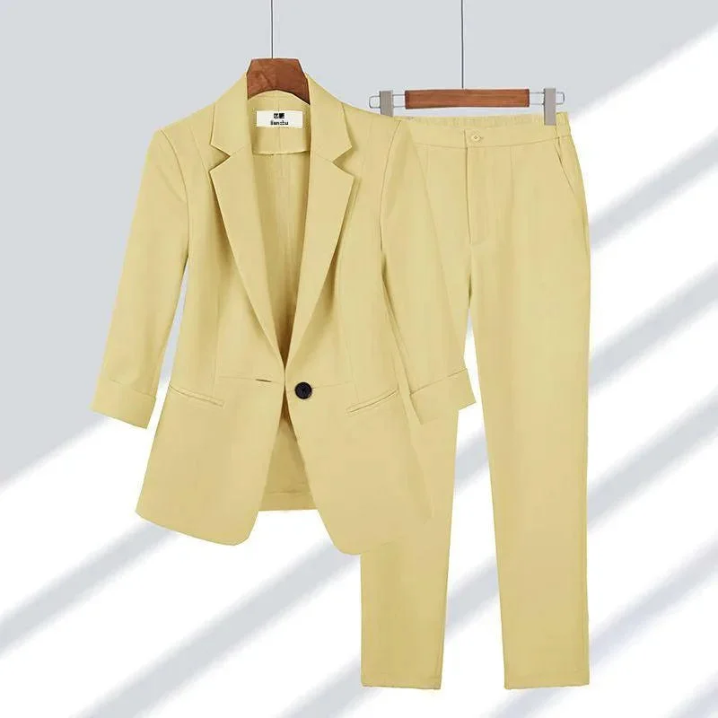 Yellow Outfit Top Pants / M