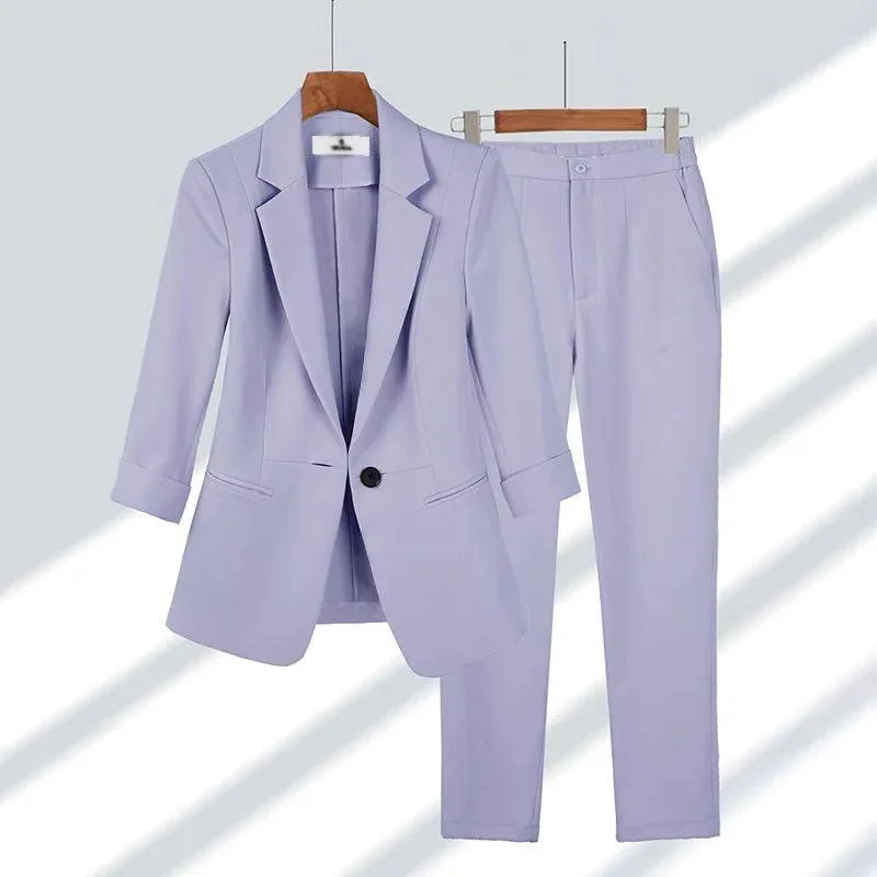 Purple Outfit Top Pants / M