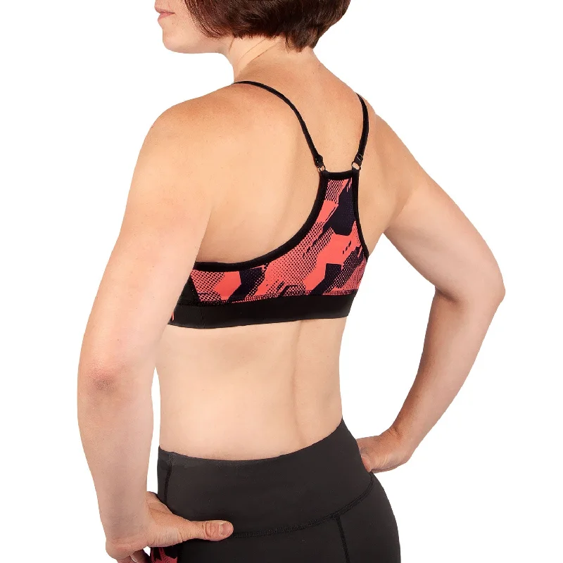 Venum Tecmo Sport Bra - For Women - Black/Coral