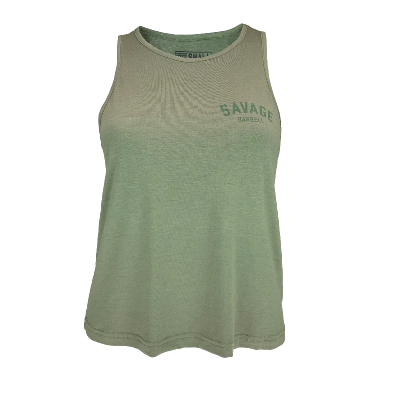 Women's Crop Racerback Tank - Dusty Olive